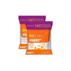TOALLITAS NINET 12PACK(NARANJA 70+70)140 UN