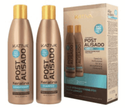 KIT KATIVA POST ALISADO KERATINA(SHAMP+ACOND) 6DSP X 250ML(MARRON)